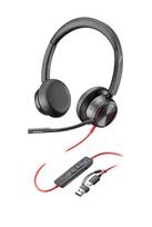 HP Poly „Poly Blackwire 8225 Stereo“ „Microsoft Teams“ sertifikuotos „USB-C“ ausinės + „USB-C/A“ adapteris