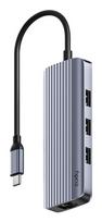 Cudy UH606 sąsajos centras USB 3.2 Gen 1 (3.1 Gen 1) Type-C 5000Mbit/s Pilkas, Sidabrinis