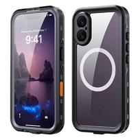 Atsparus vandeniui dėklas SHELLBOX DOT suderinamas su MagSafe iPhone 17 juodas