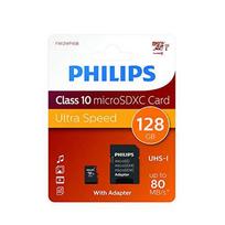 „Philips Micro SDXC“ kortelė 128GB, 10 klasės UHS-I U1, įskaitant. Adapteris