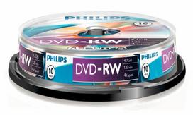 1x10 Philips DVD-RW 4,7GB 4x SP