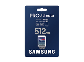 Atminties kortelė Samsung PRO Ultimate SDXC 512GB UHS-I U3 [Rašymas 130MB/s Skaitymas 200MB/s]