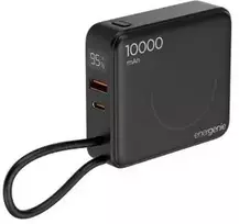 Gembird PB10-WPC15-LCD-01 greito įkrovimo išorinė baterija su belaidžiu įkrovikliu, 20W, 10000 mAh, juodas