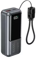„Gembird PB10-PD20-LCD-02“ kompaktiška greito įkrovimo išorinė baterija su LCD ekranu, 20 W, 10000 mAh, pilkos spalvos