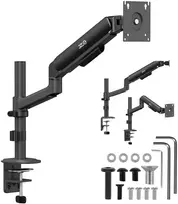Laikiklis / wieszak na monitorius Ergo Office, sprężyna dujinė, 17"-32", 1-10kg, juoda matt, max. VESA 100x100, ER-691 B