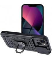 Juodas dėklas Apple iPhone 13 telefonui "Slide Camera Armor"
