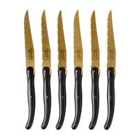 Laguiole Prestige Line Style de Vie Gold Stonewash Steiko peiliai, 6 vnt.