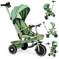 Triratukas vežimėlis 2in1 su pasukama sėdyne, sulankstomas su stogeliu, žalias - ECOTOYS