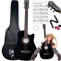 V-Tone V-TONE AG ONE BK akustinė gitara, 4/4, kamštukai, dirželis, atsarginės stygos, dėklas, akordai