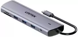„Unitek“ USB-C 11-in-1 USB koncentratorius, palaikantis du monitorius | 4K@30Hz | RJ45 | PD 100 W | SD ir microSD