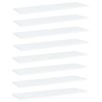 Knygų lentynos plokštės, 8vnt., baltos, 100x30x1,5cm, MDP
