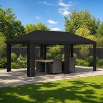 Paviljono uždanga 6 x 3 m Juoda Poliesteris 190 gsm
