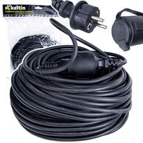 Geko statybos vietos maitinimo kabelio prailgintuvas K00223, 40m, 3x2.5mm², 1x16A 230V~50Hz, IP44, juodas, CE sertifikuotas