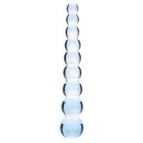 Clarity Elysian Pearls - stiklinis dildo su perliukais (skaidrus)