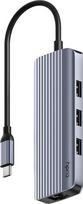 Cudy UH606 laptop dock/port replicator Wired USB 3.2 Gen 1 (3.1 Gen 1) Type-C Grey, Silver