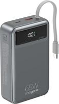Gembird PB20-PD65-LCD-01 Fast charging power bank with integrated cables, 65W, 20000 mAh, black