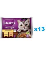 WHISKAS Adult 52x85g Paukštiena Frykasy drėgnas maistas suaugusioms katėms želė su: vištiena, kalakutiena