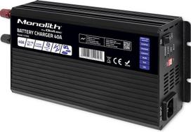 Qoltec 51956 Smart Monolith charger for LiFePO4 AGM GEL SLA batteries | 40A | 12V