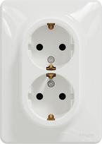 Schneider Dvivietis kištukinis lizdas SCHNEIDER SEDNA DESIGN,baltos sp