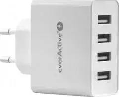 „EverActive SC-400“ įkroviklis su 4 USB-A jungtimis, 5 A (SC400)