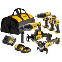 DCK607M2-QW DEWALT 18V KOMBINUOTAS RINKINYS DCK607M2 (DCD778, DCF787, DCG405, DCH033, DCS369, DCL040) 2x4.0Ah