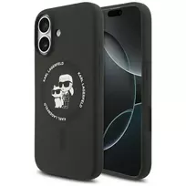 Karl Lagerfeld Liquid Silicone Karl and Choupette MagSafe Case for iPhone 17 Black