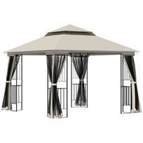 Sodo paviljonas su dvigubu stogu metalinis 3x3 m smėlio spalvos