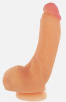 Dildo SexFlesh stambusis George su siurbtuku, 9 colių, kūno spalvos