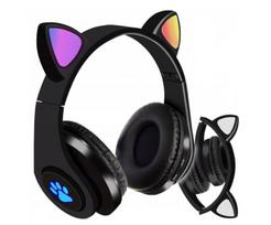 Bluetooth Ausinės Cat Ears LED , juodos spalvos