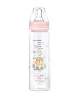 Stiklinis maitinimo buteliukas KikkaBoo Savanna Pink 240 ml, higieniškas, kūdikiui draugiškas