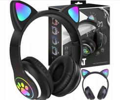 Bluetooth Ausinės Cat Ears LED , juodos spalvos
