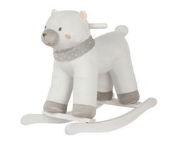 Supamasis žaislas Kikka Boo White Bear, minkštas pliušas, medinis pagrindas, 12m+