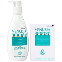 Dr. Reddy's Venusia Max losjonas ir prausimosi muilas | 24 val. drėkinimas | Intensyvus drėkinimas | Odos barjero priežiūra | Be muilo | 500g, 75g