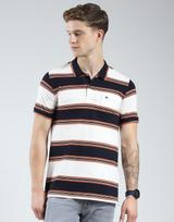 Monte Carlo Men's Regular Fit Half Sleeve Striped Polo T-Shirt XXL tamsiai mėlyna spalva