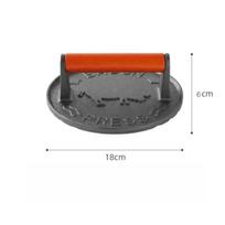 1pcs Cast Iron Burger Press with Wooden Handle for Home Kitchen Cooking BBQ Cooking Utensil Perfect for Hamburgers Steaks