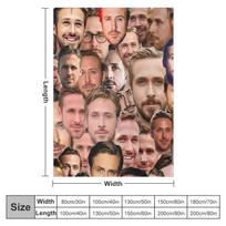 RYAN GOSLING Throw Blanket Camping Blanket cosplay anime Dorm Room Essentials Soft Blanket 75x90cm