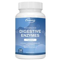 Digestive enzyme blend capsules, organic plant-based vegetarian formula, aids digestion, contains digestive enzymes, vegan. 120