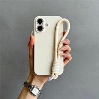 Rope Lanyard Strap Phone Case For Honor 400 Pro 200 Lite 300 100 90 80 70 60 50 SE Solid Color Matte Soft Silicone Back Cover For Honor 400
