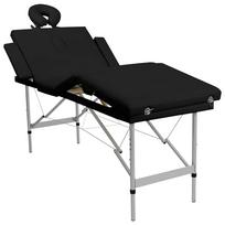 Folding 4 Zone Massage Table with Aluminum Frame Black