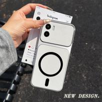Dėklas Xiaomi Redmi A2,A1 Viral Change to 17 Magnetinis Skeltos Odos Galinis Dangtelis Su Dideliu Objektyvo Apsauginiu Dangteliu Redmi A2 white