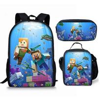 Minecraft Kuprinė Pradinės Mokyklos Mokinio Kuprinė Vaikų Mokyklinė Kuprinė Didelės Talpos Anime Animacinis Backpack 12-NMAOV