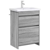 Bathroom Vanity Unit Gray Sonoma 56 x 37.5 x 81 cm Particleboard