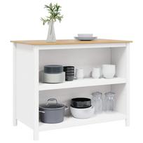 Virtuvės sala HILL Balta 112 x 66 x 90 cm Massyvos pušies mediena