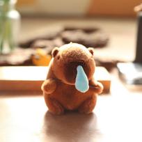 Keychain Capybara Stuffed Soft Short Plush Toy Pp Cotton Backpack Accessory Snot