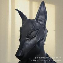 Helovino Anubiso kaukė Egipto mitinis gyvūnas Vilkas Viso veido latekso galvos apdangalas Šventės kostiumas Juokingas rekvizitas Black Fox