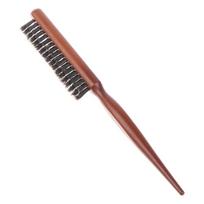 Salon Wooden Comb Hair Teasing Brush Handle Back Comb Natural Boar Bristle 1