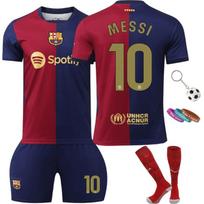 Kids Sports Gear Messi No.10 Football Jersey with 3 Bracelets, Keychain, Socks, Polyester, Blue MzcrJosv® 110-120 CM