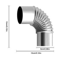 60/75mm Nerūdijančio Plieno Kamino Vamzdis 90 Laipsnių Alkūnė Viryklėms Židiniams Rūkykloms Barbekiu Vėdinimui Kaminų Įdėklas Lenktuvė