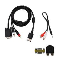 VGA High Definition Cable + 3.5mm to 2-Male RCA Adapter Game Console Accessories Replacement 1