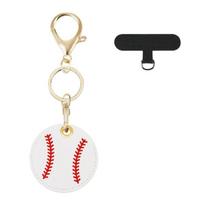 Leather Keychain with Card Slot Sport Theme Alloy PU Texture Suitable for Access Cards Keys Waterproof Easy Carry Strap